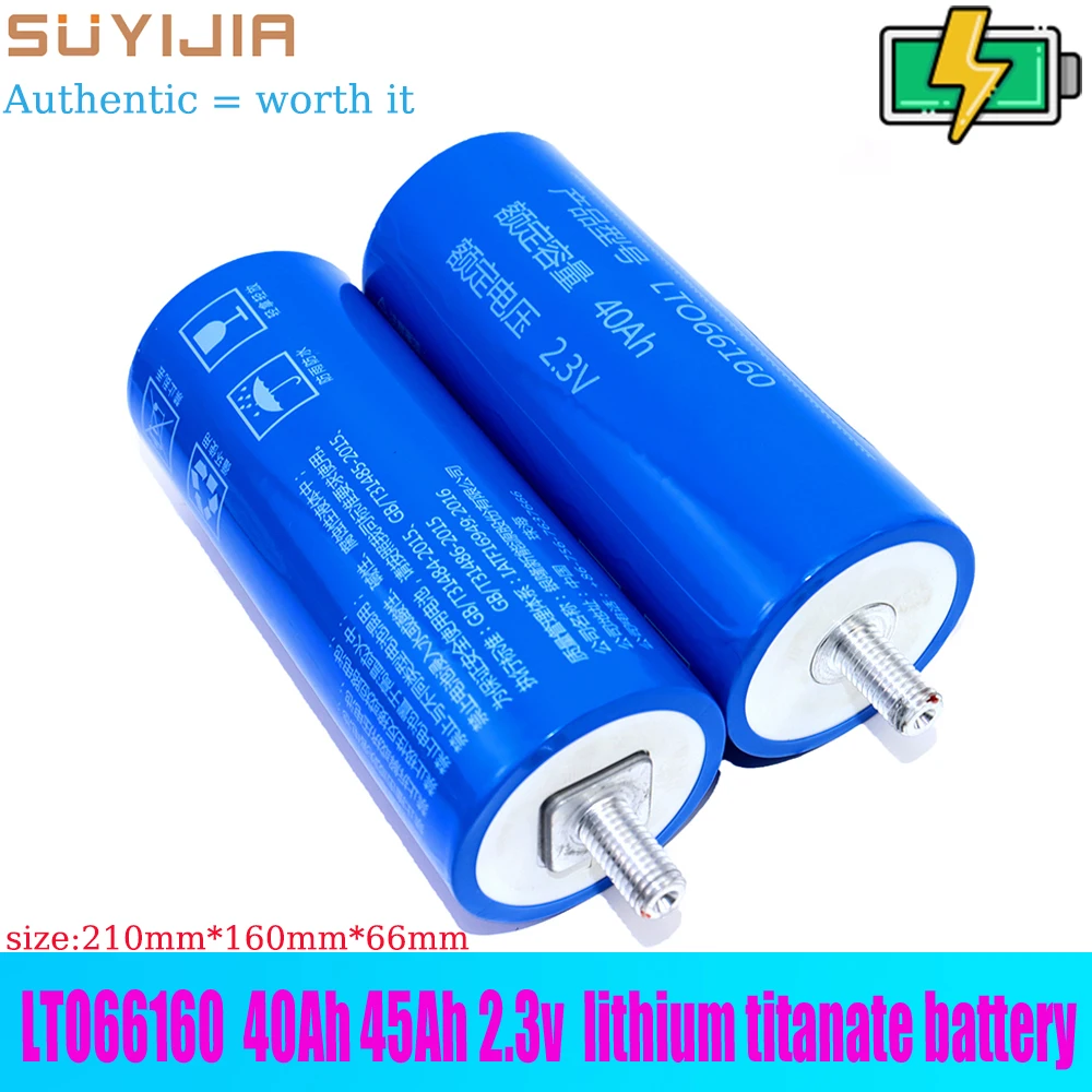 

1pcs Titanate 66160 35AH 45AH 40AH 30AH Lithium Titanate Battery LTO 2.3V 10C for Solar Energy Storage Car Starter Battery