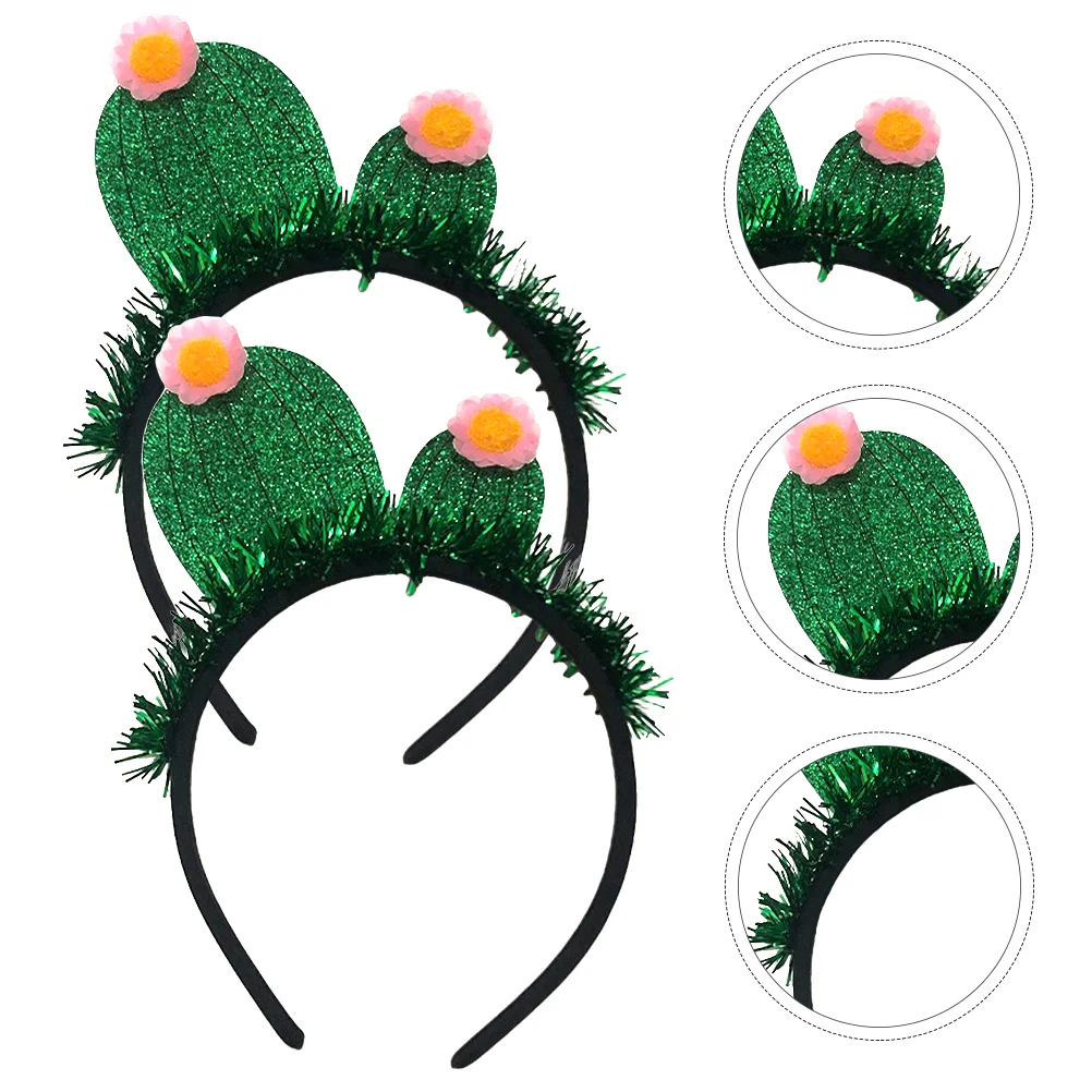 

2pcs Cactus Hairband Party Headdress Styled Headband for Kid Party Gift Adult