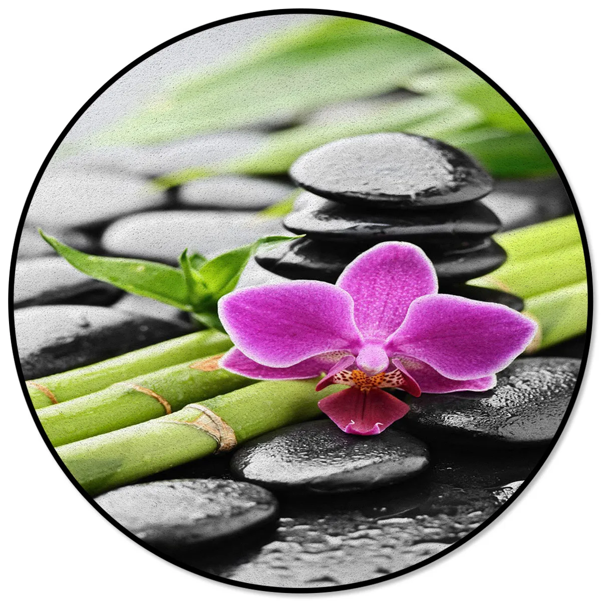 Орхидея Dewdrop Zen стрела с камнями бамбуковые коврики и ковровые покрытия для дома