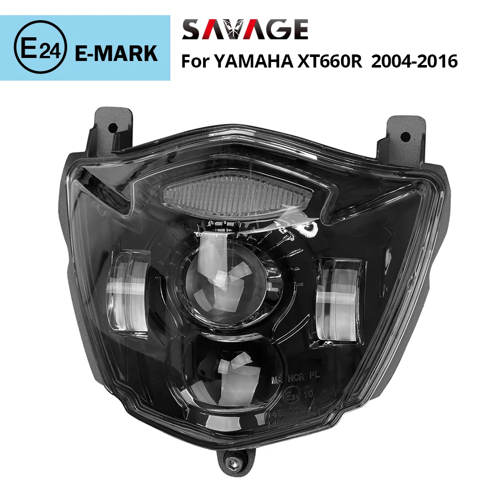 

E24 мотоциклетная фара для YAMAHA XT660R 2004-2016 XT 660 XT660 R дальнего ближнего света DRL IP67 передняя светодиодная фара в сборе