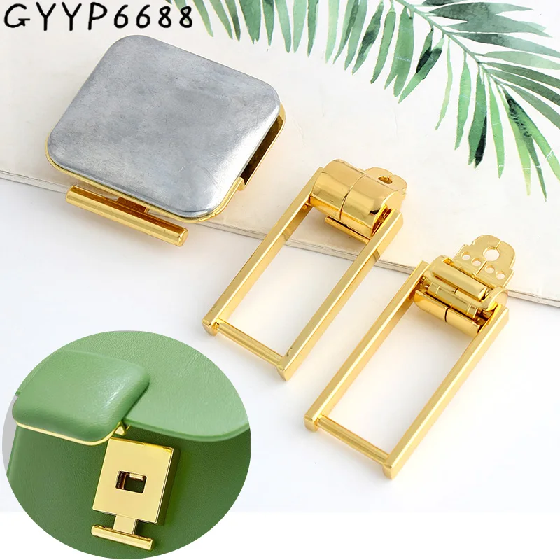 

1-5Sets K Gold Metal Press Locks Closure Clasp For Women Bag Handbag Shoulder Purse Square Buckle DIY Craft Hardware Accessories