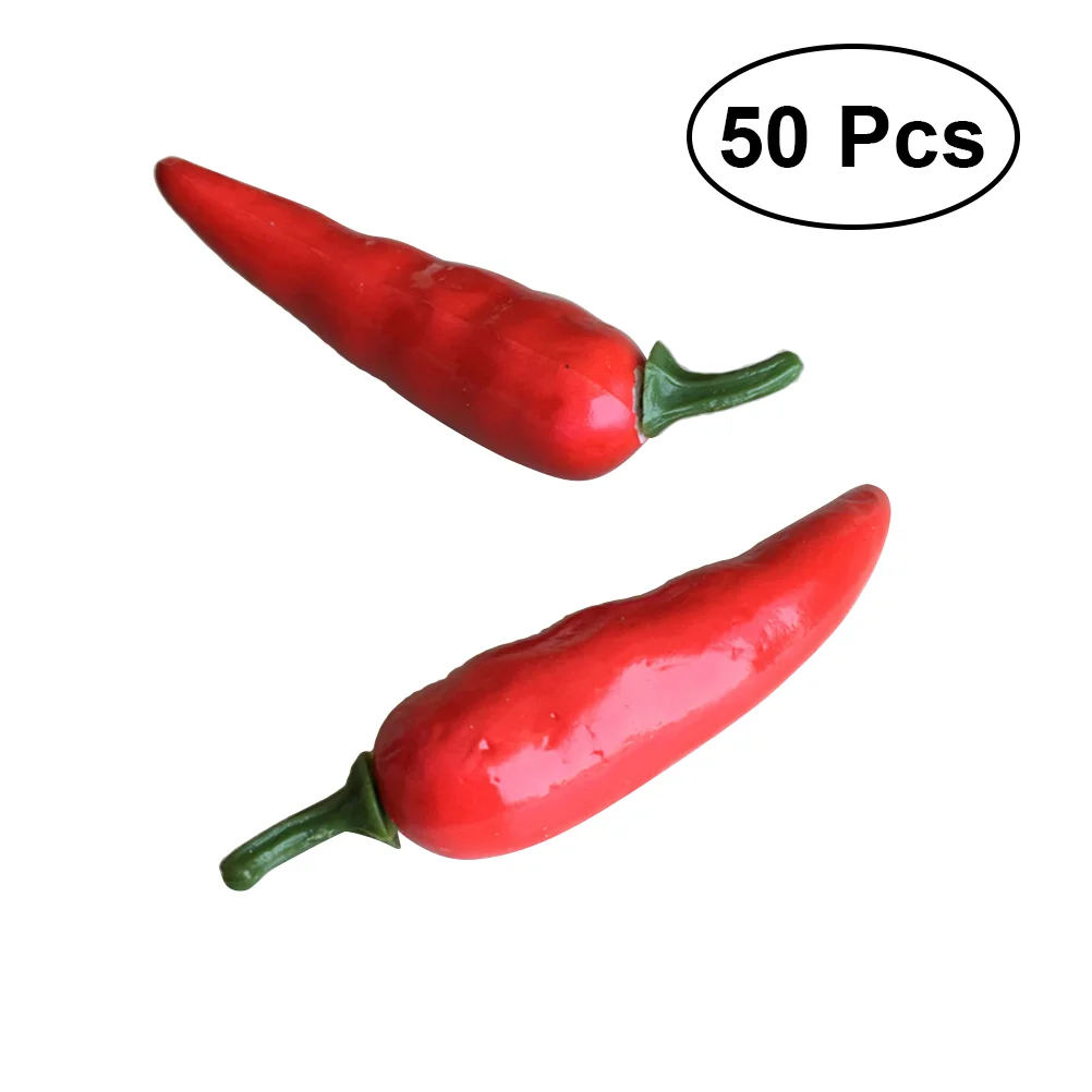 

Vegetable Pepper Artificial Chili Fake Garland Realistic Photo Prop Faux Red Decor Playtoy Restaurant Hanging Ornament