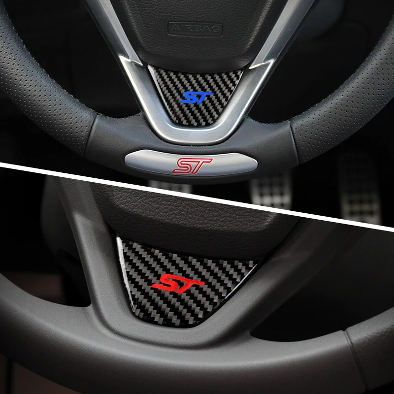 

Carbon Fiber interior Steering Wheel Emblem Stickers for Ford fiesta 2011 2012 2013 ecosport ST B-MAX Car-Styling Accessories