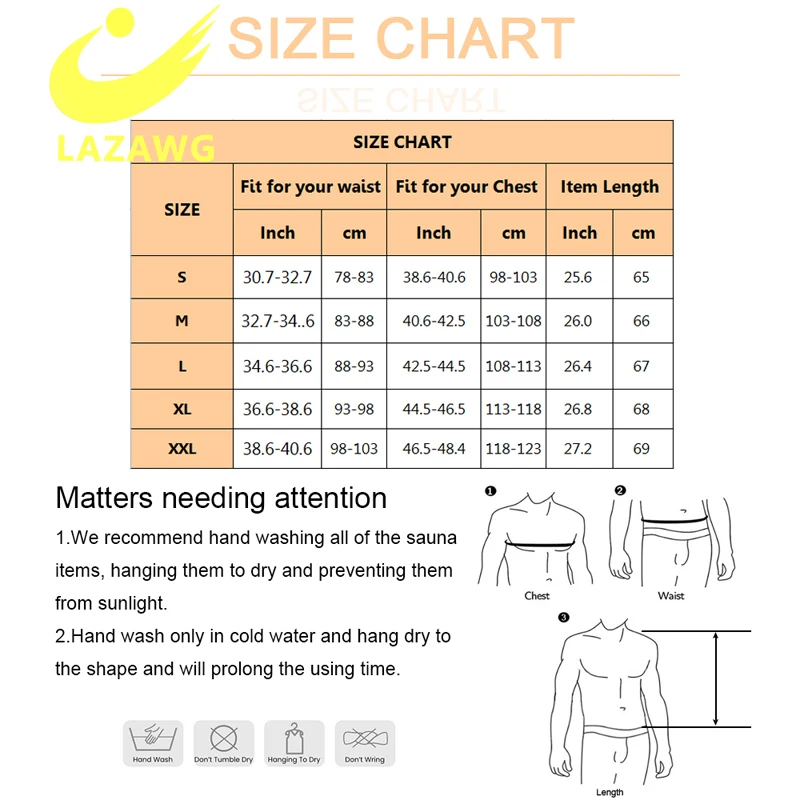 LAZAWG Men Body Shaper Waist Trainer Vest Slimming Shirt Sauna Sweat Tank Tops Neoprene Undershirt Fat Burner Workout Shapewear