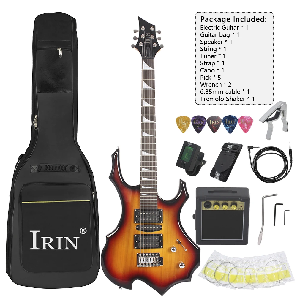 IRIN Electric Guitar 39 Inch 6 String 24 Frets Basswood Body Electric Guitar Guitarra With Speaker Guitar Parts Accessories