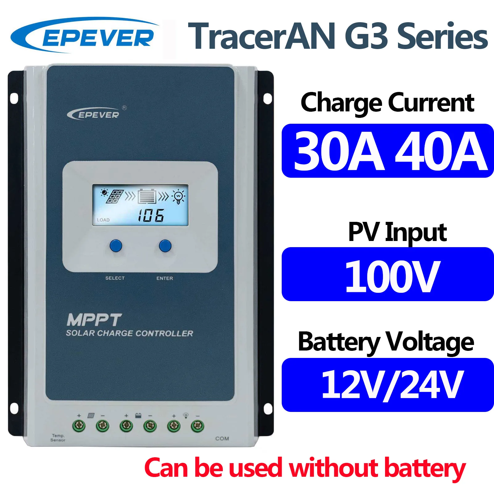 EPEVER New Up Tracer3210ANG3 Tracer4210G3 30/40A MPPT Контроллер заряда солнечной батареи Идентификация