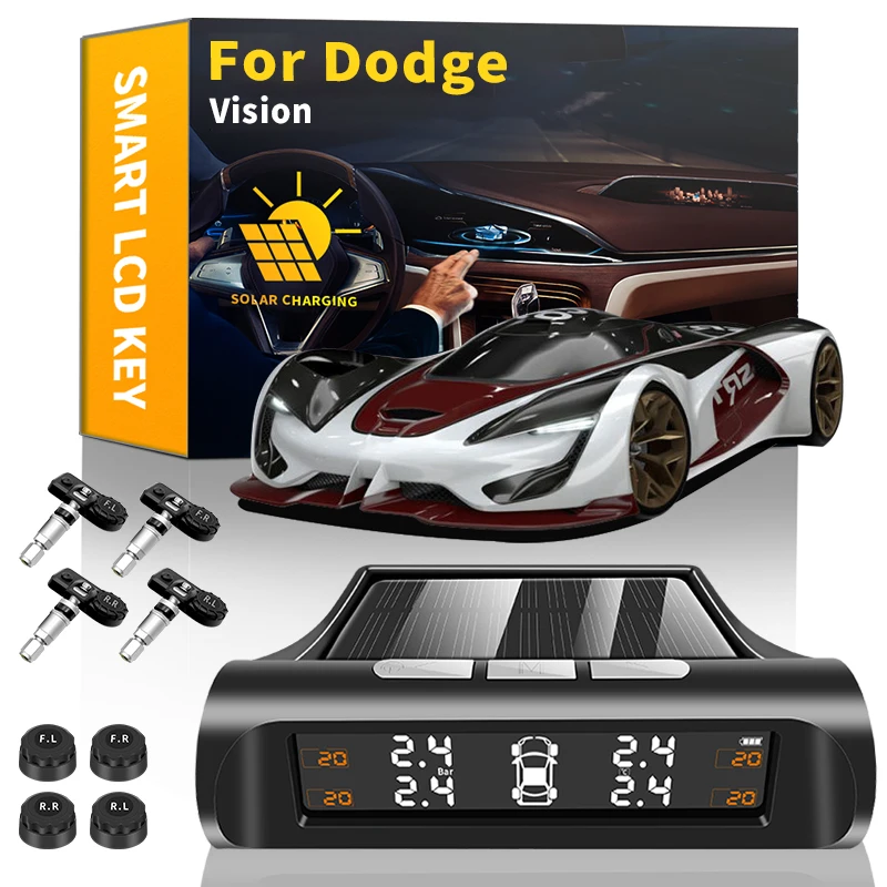 

Автомобильная система контроля давления в шинах, датчик давления в шинах с ЖК-дисплеем, на солнечной батарее, с USB разъемом, для Dodge Vision