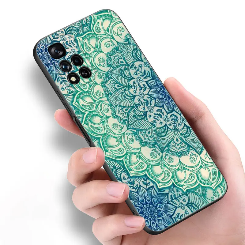 Черный силиконовый чехол для телефона Mandala Chakra Yoga Xiaomi POCO X3 X4 NFC F4 GT F5 F6 M4 M6 X5 X6 NEO Pro 5G