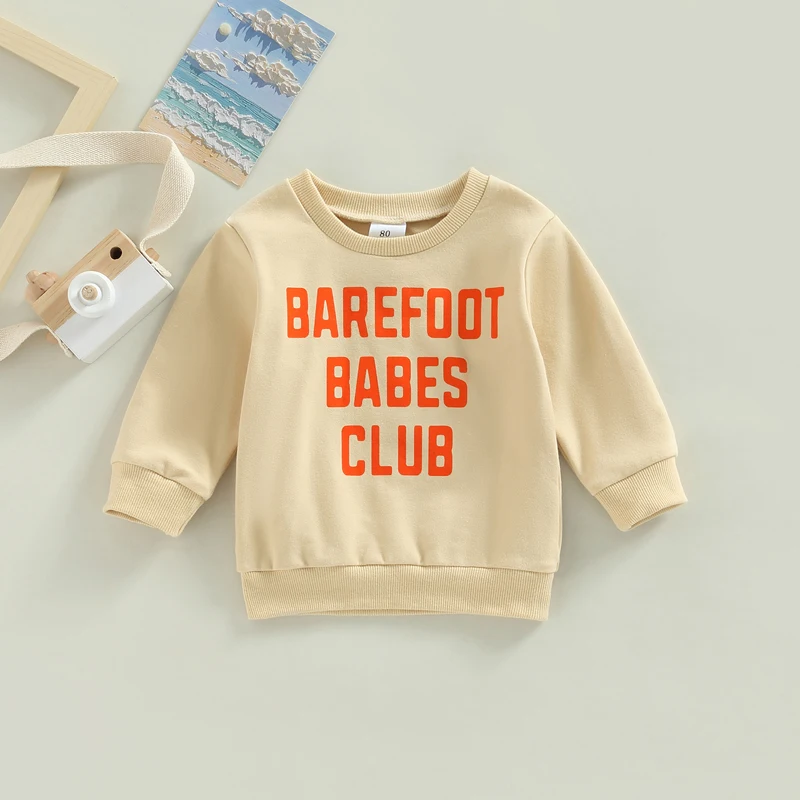 

Toddler Kids Girls Boys Sweatshirts Letter Print Round Neck Long Sleeve Hoodies Autumn Winter Casual Tops