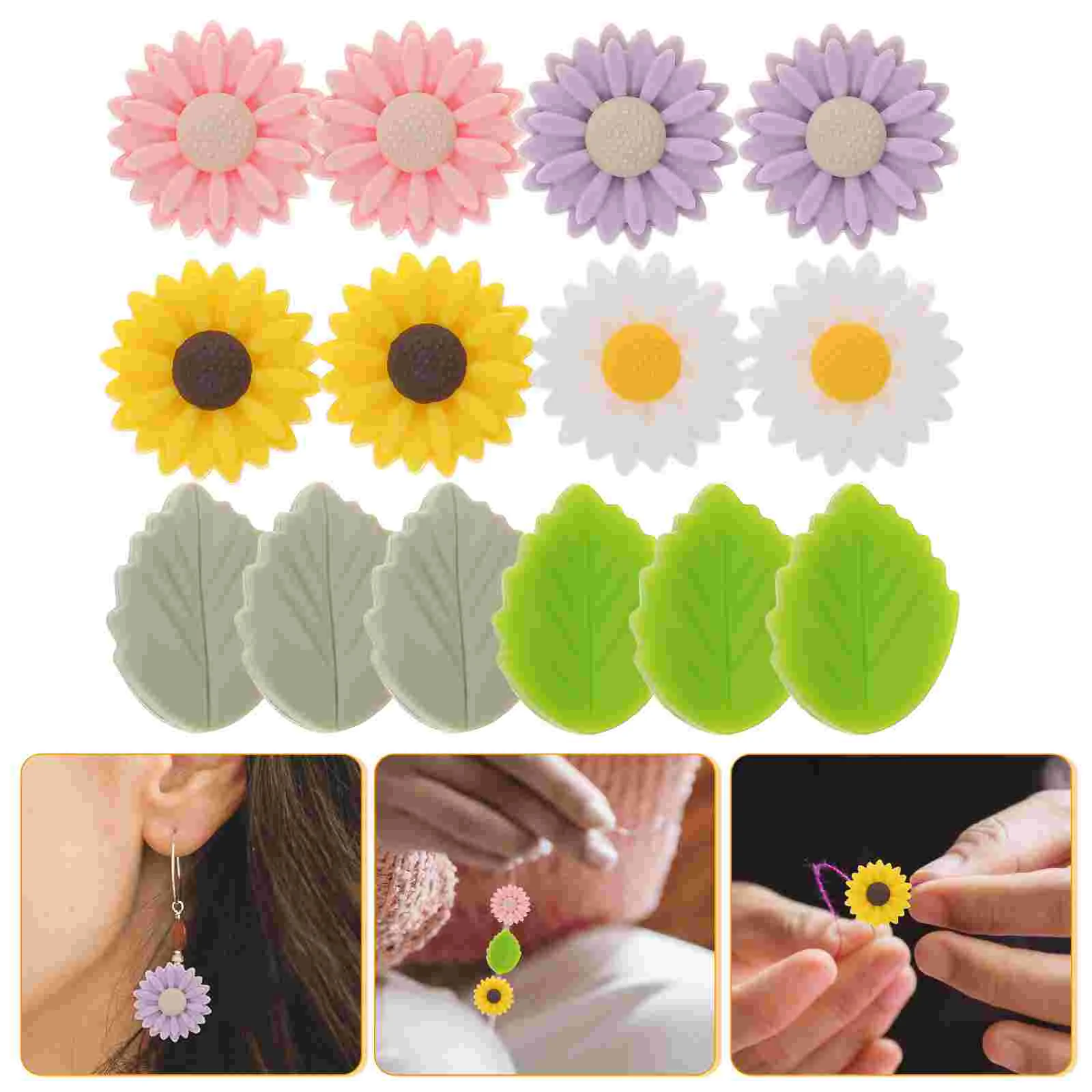 

Бусины из силикона для изготовления браслетов с маргаритками Diy, ожерелье с цветами, подвески, ювелирные изделия, россыпью, браслеты с листьями, разделитель