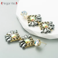 fashion gold plated pattern engraved petal shape female earrings anniversary gift beach party jewelry working noble