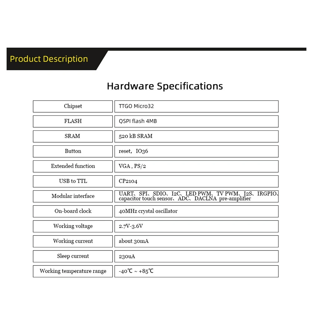 FabGL VGA32 VGA ESP32 Модуль PSRAM V1.4 Контроллер PS/2 Мышь Клавиатура Графическая библиотека