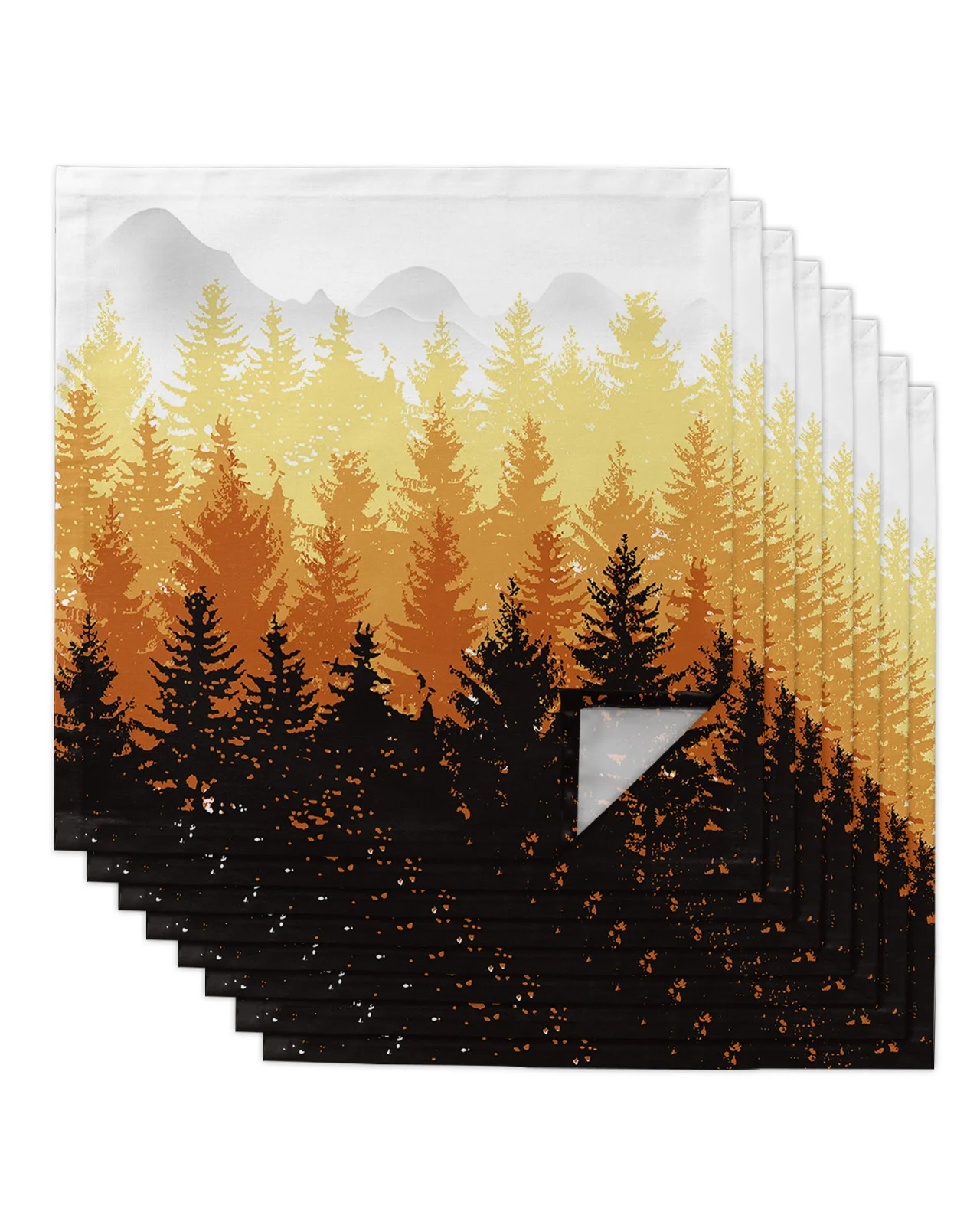 

Осенняя ткань с изображением лесного дерева, праздничный банкет, Свадебный декор, чайное полотенце, кухонные Столовые Салфетки