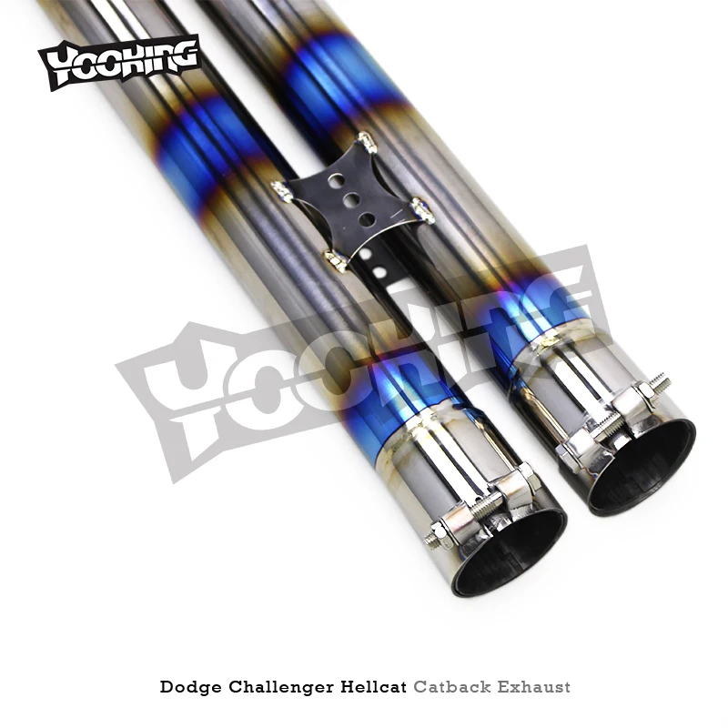 Фото Выхлопная система Yooking Uning Titanium Pipe Muffler Vacuum Valve для Dodge Challenger SRT Hellcat 6.2T 2016-2022 №2