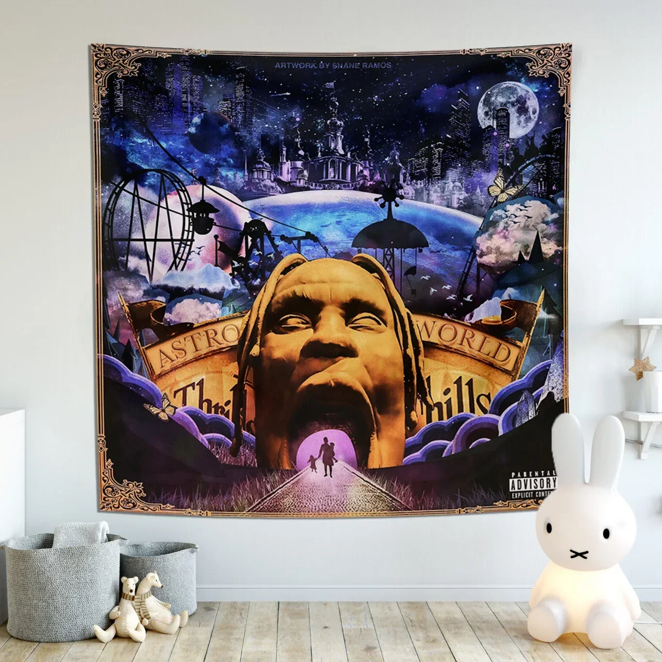 Трэвис Скотт Утопия рэпер постер гобелен обложки музыкального альбома хип-хоп