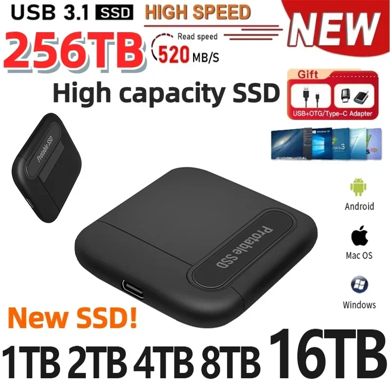 Оригинальный внешний жесткий диск 64 ТБ, жесткий диск для Xiaomi USB3.1 ...