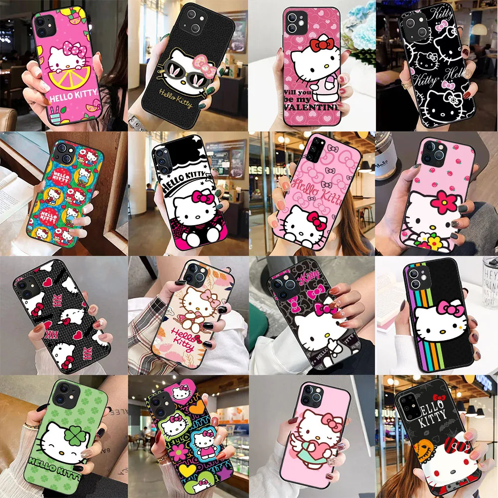 

PY-39 Hello Kitty Silicone Case For OPPO Find A92S A93 A94 A95 A96 A74 A35 X3 Neo F7 F9 Lite Pro