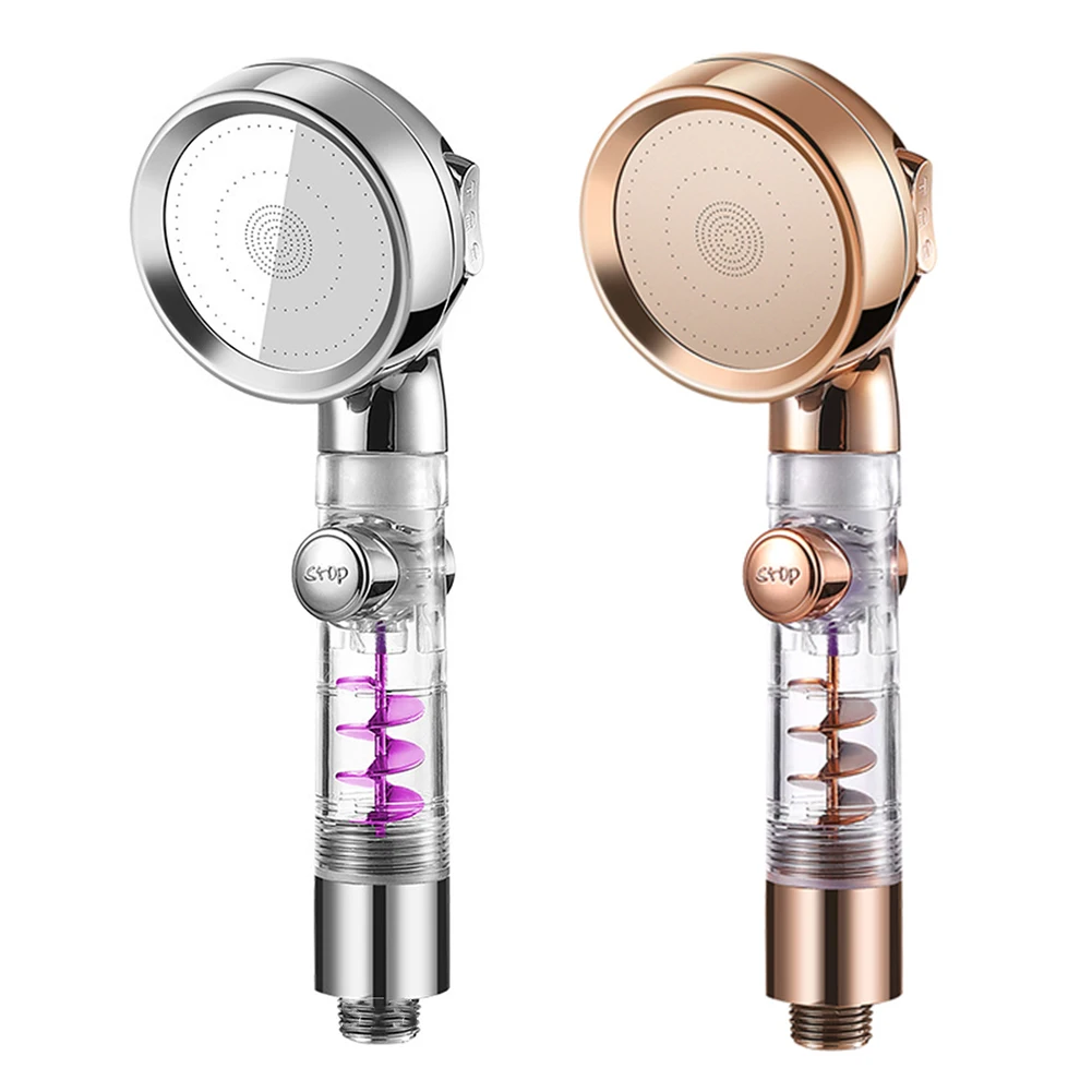 

High Pressure Handheld Shower Head 3function Turbo Handle Shower Head Rainfall with Switch on/Off Button Water Saving Showerhead