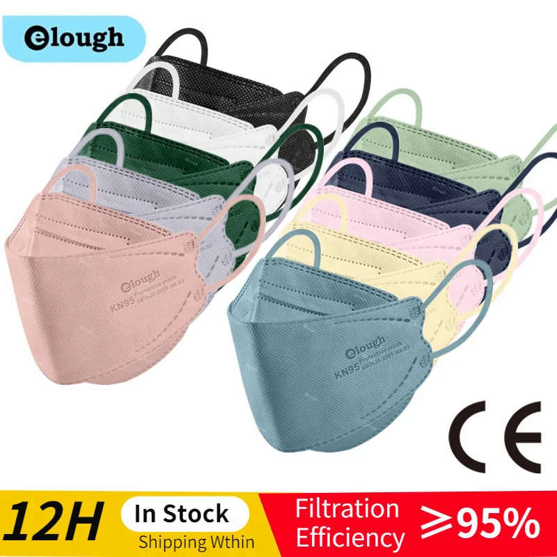 Elough FFP2 Mascarillas FPP2 цветная KN95 маска для рыбы FFP2Mask защитная взрослых