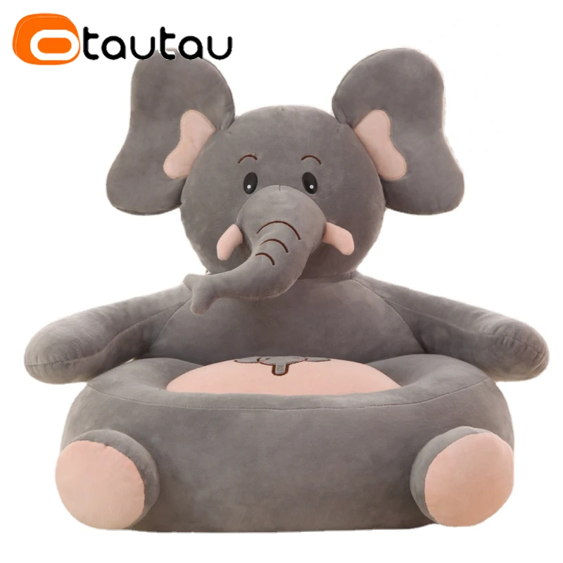 Children Cute Cartoon Couch Velvet Plush Baby Pouf Ottoman Child Floor Seat Gaming Furniture