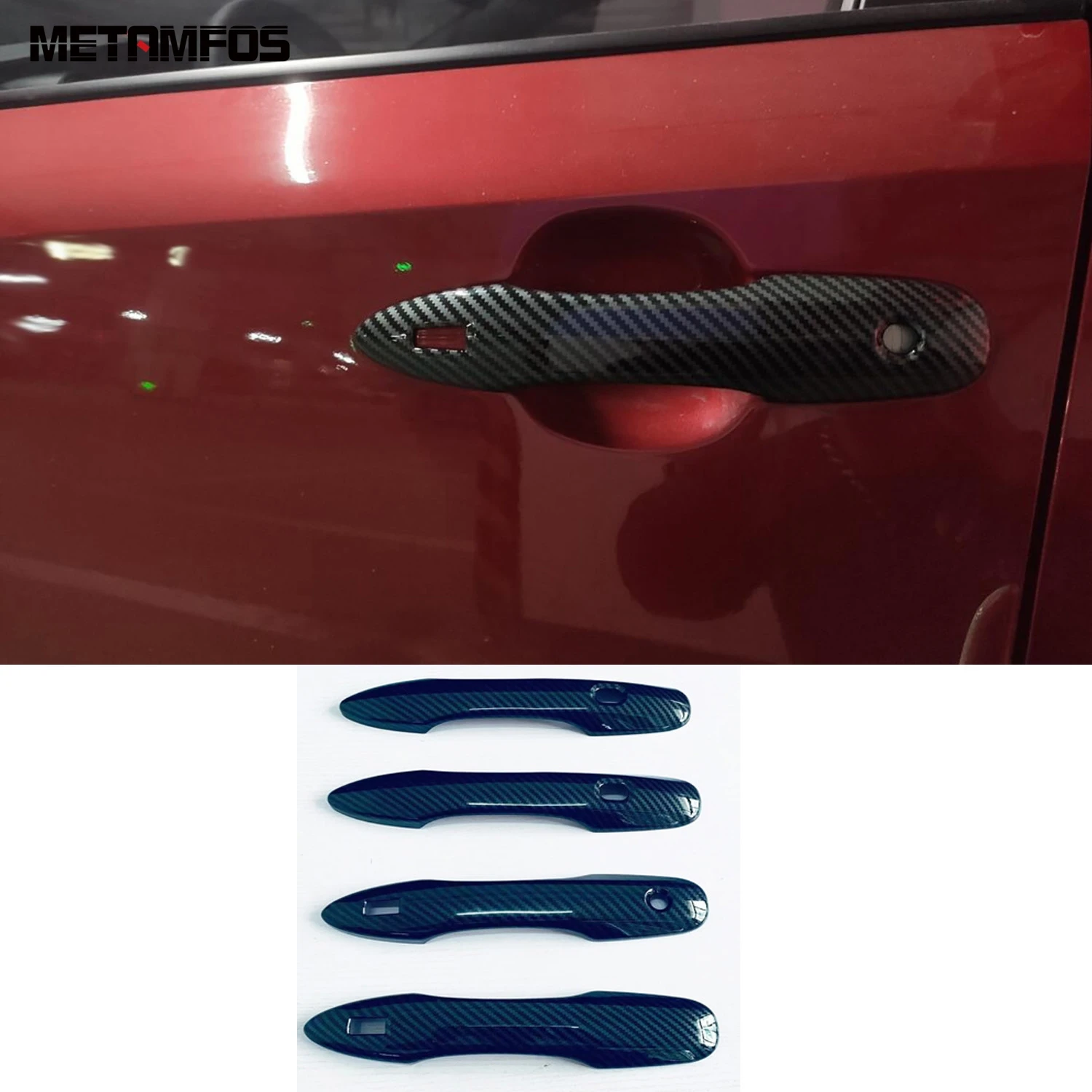 

Накладка на дверную ручку для Toyota, из углеродного волокна/хромированной ткани, с рисунком Ноя VOXY 90, 2021, 2022, аксессуары для стайлинга автомоби...