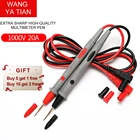 Цифровой мультиметр, универсальный тонкоигольный 1000 В 10А 20А, тестовый зонд, провод, ручка, кабель