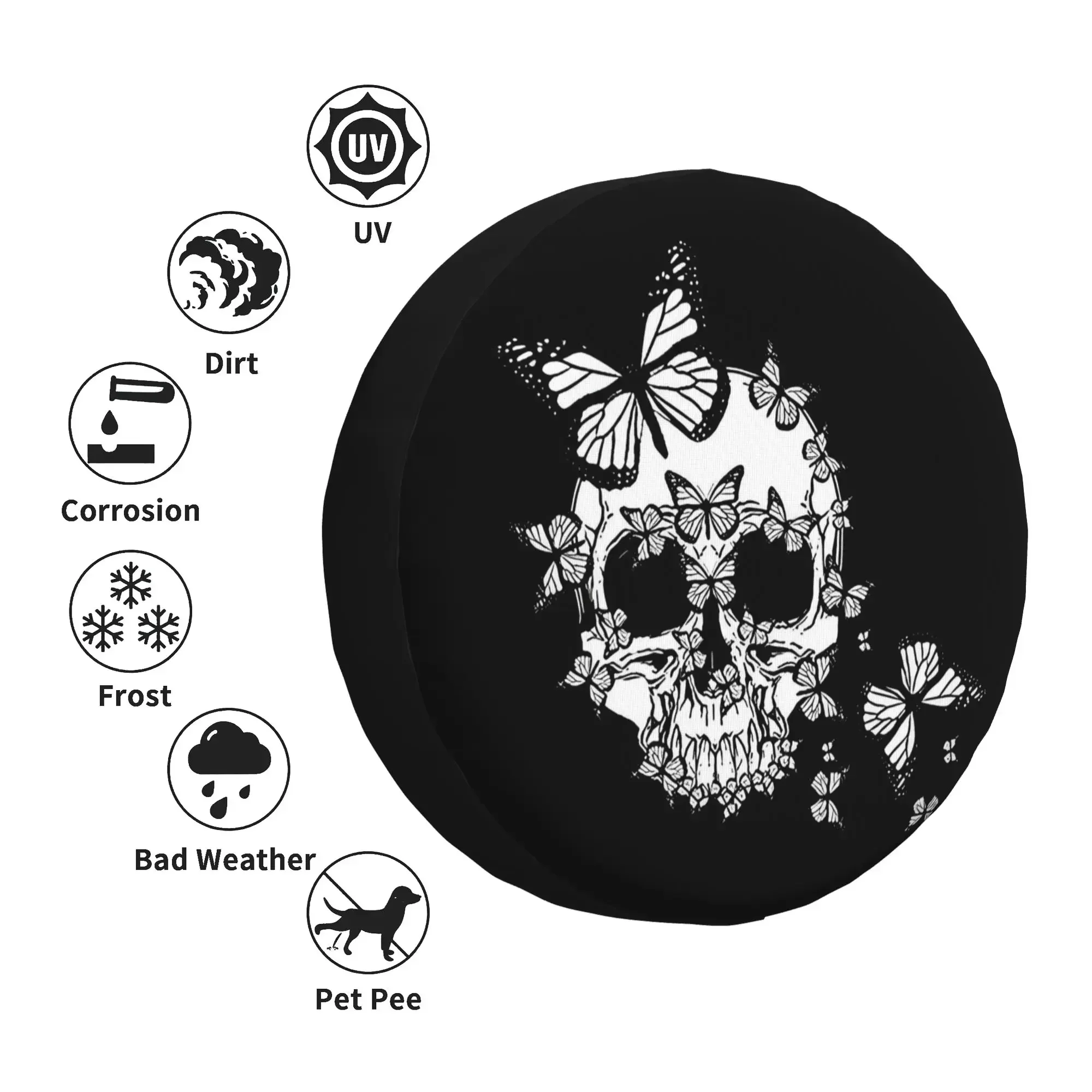 Черепа-бабочки чехол для колес колеса автомобильные аксессуары мужчин и женщин