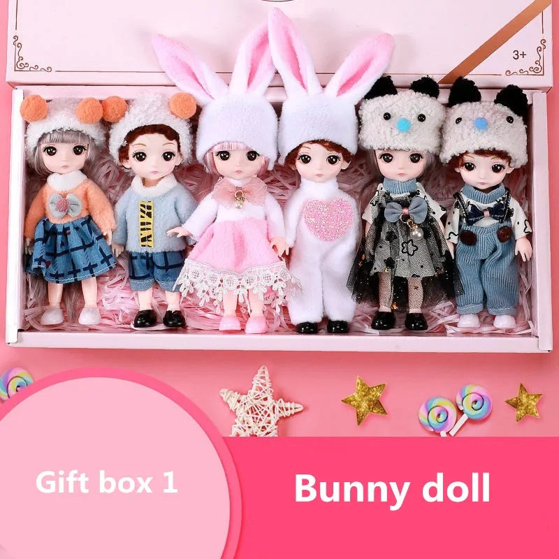 

6 шт./компл., 16 см, 13 подвижных суставов, платье принцессы для куклы, Подарочная коробка, набор кукол принцессы, игровой домик, 3D глаза, игрушка ...