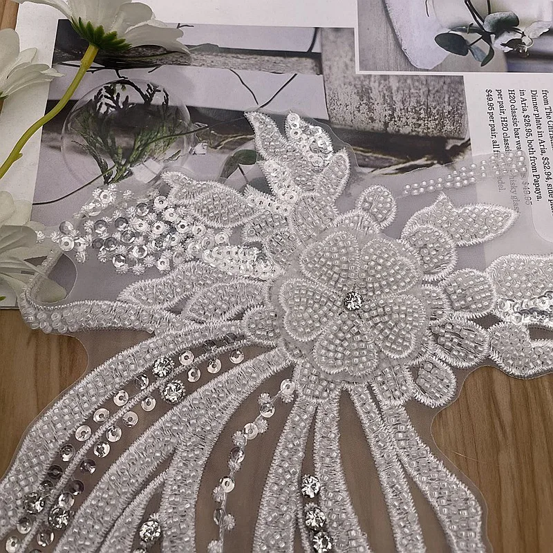 Вышитый стеклянный бисер бриллиантовый воротник аксессуары для свадебного