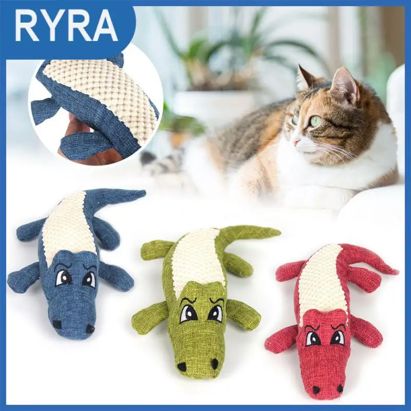 

New Cute Animal Shape Pet Dog Cat Plush Squeak Sound Dog Toys Plush Linen Durability Chew Molar Toy Fit For All Pets Duck Pig