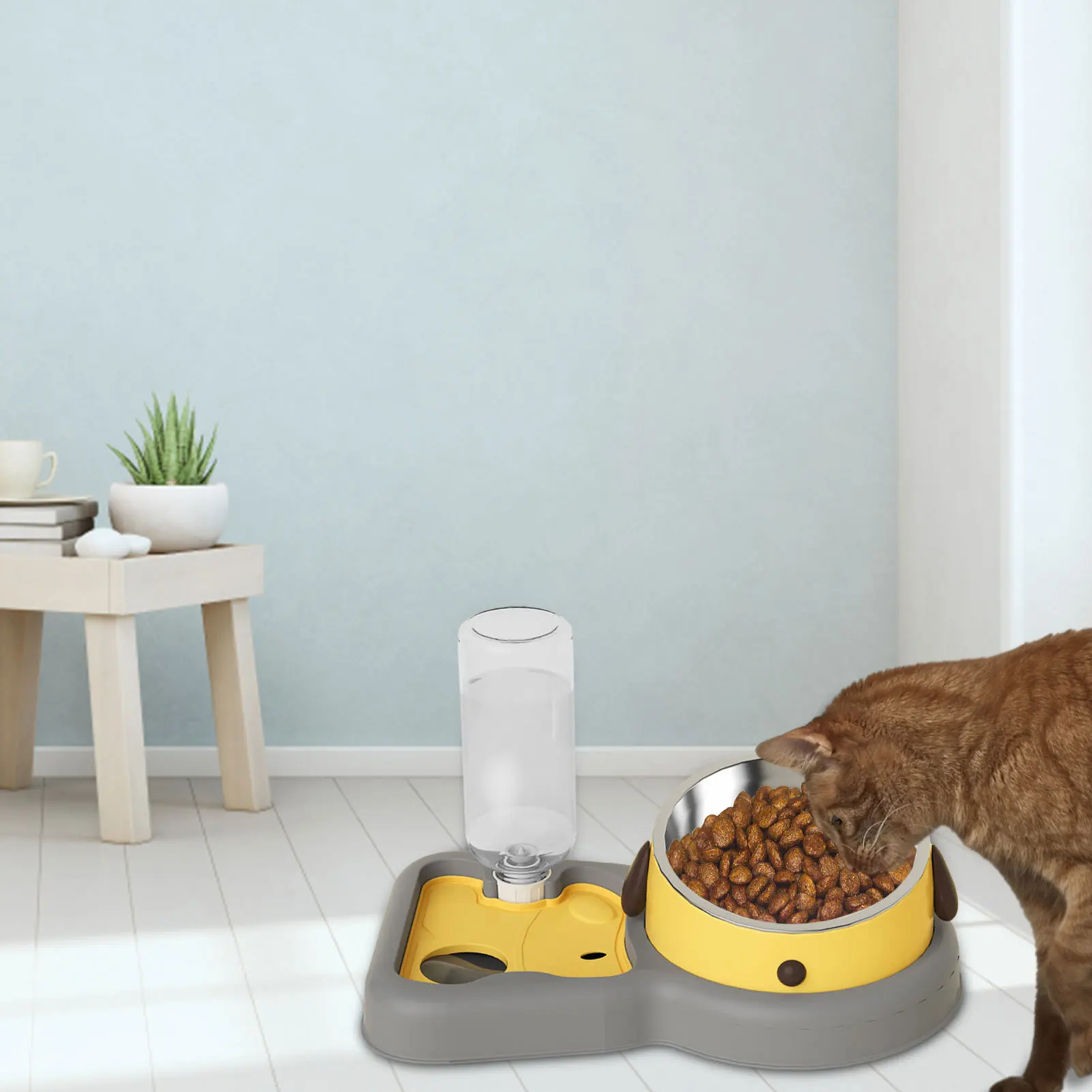 

Pet Feeder Bowls Pet Feeder Water Bottle Set Dog Feeder Slow Food Bowls For Cats And Dogs 15-Degree Inclined Neck Guard Design