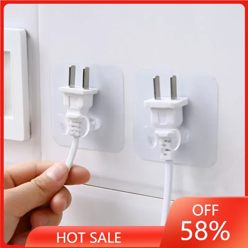 

10Pcs Power Plug Socket Hooks Racks Plug Holders Hangers Office Home Kitchen Wall Decor Multi-Purpose Hooks