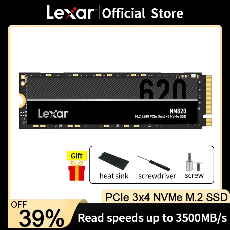 Жесткий диск Lexar NM620 SSD M.2 NVME 256 ГБ 512 1 ТБ M2 2280 PCIe 3 0 Внутренний твердотельный