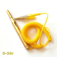 car light voltage tester automotive circuit test pen electrician line repair tool 6v 12v 24v with spring cable led bulb