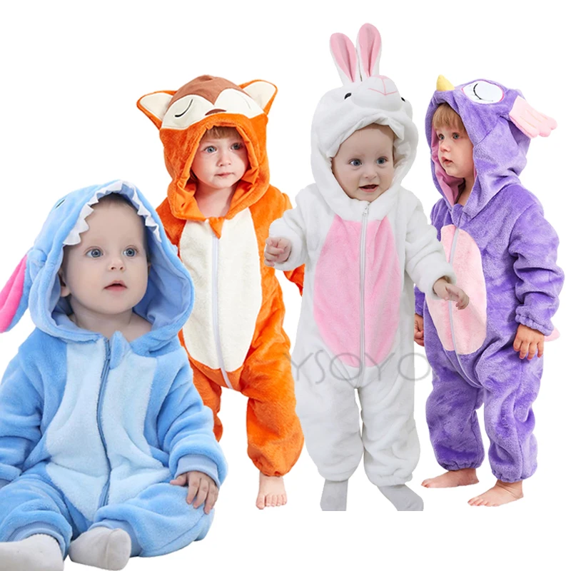 

Комбинезон детский с капюшоном, одежда для сна с мультяшными животными, лиса, кролик, леопард, тигр, единорог, кигуруми