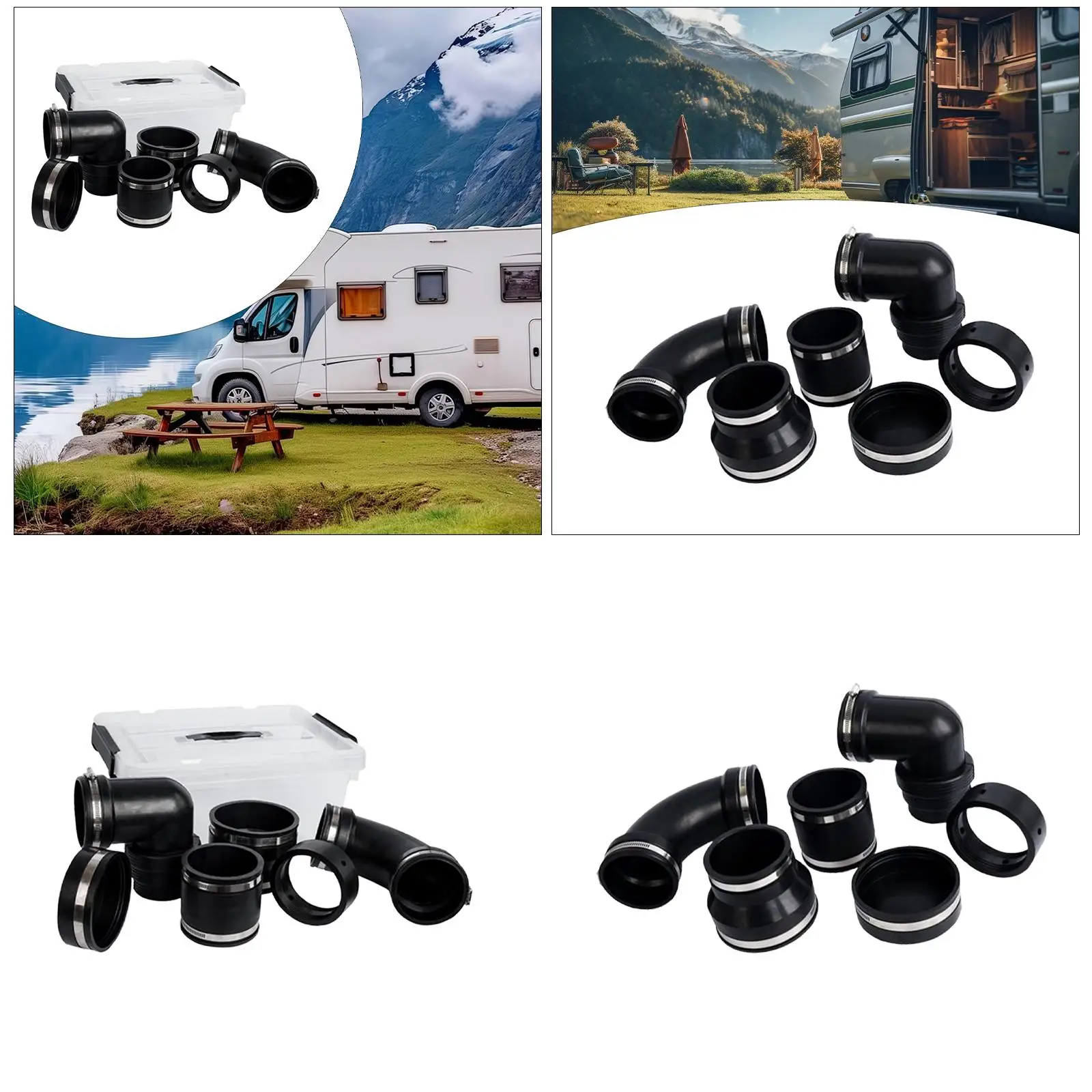 RV Sewer Waste Plumbing Connection System Kit Component Maintenance Easy to Install Vehicle Drainage Replace with Slip