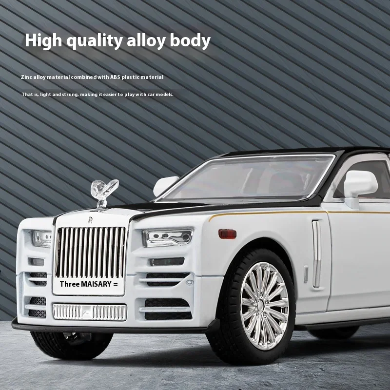Роскошная модель автомобиля 1:22 Rolls Royce Phantom из металлического сплава со звуком и