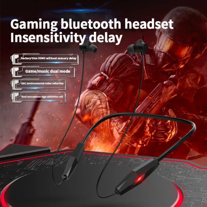 

Bluetooth-compatible 5.2 Earphones Waterproof Noise Cancelling Wireless Headset Hanging Neck 240mah Sport Headphone Tws Earbuds