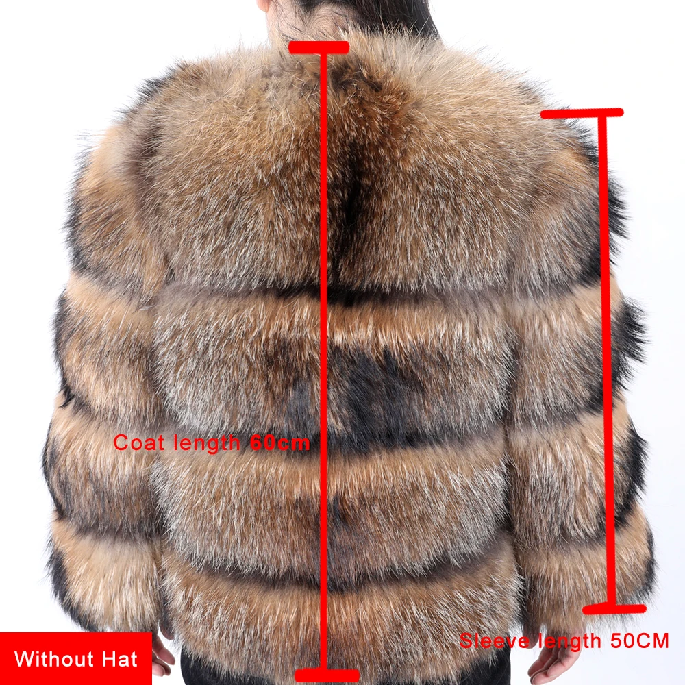 Real Raccoon Silver Fox Fur Coat Luxury Top Women Natural Winter FurJacket Thick Warm Clothes Big Size Streetwear Hot Sale enlarge