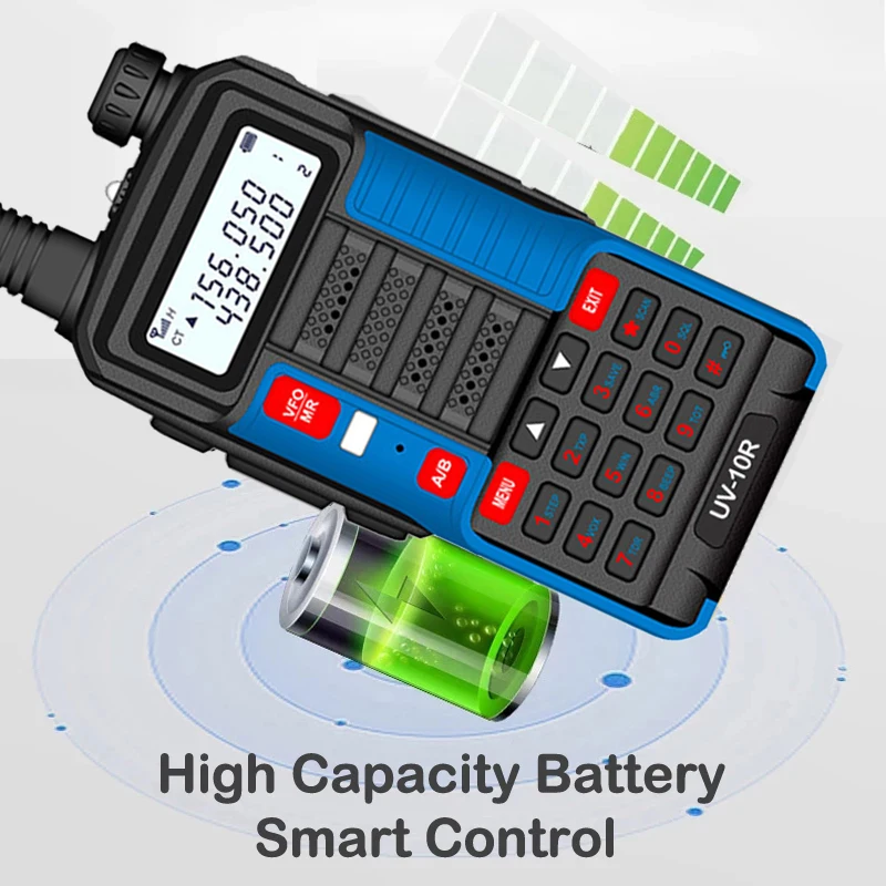 baofeng uv 10r walkie talkie 10w 5800mah vhf uhf dual band two way cb ham radio uv 10r portable usb charging radio transceive free global shipping