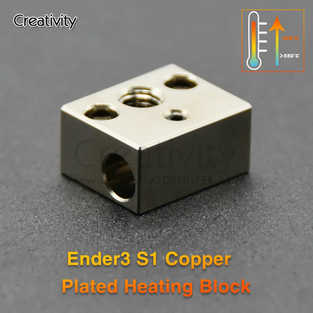 

Ender3 S1 High Temperature Plated Copper Heater Block Compatible With Ender 3 S1 CR-10 Smart Pro
