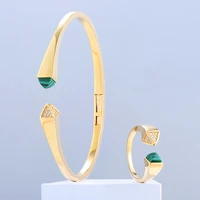 godki luxury trendy 3d bangle ring set for women full micro cubic zircon pave party wedding saudi arabic dubai jewelry 2021