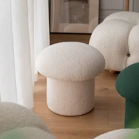 nordic fabric home changing shoe stool fashion designer round stool cute small round pier changing shoe stool dressing stool