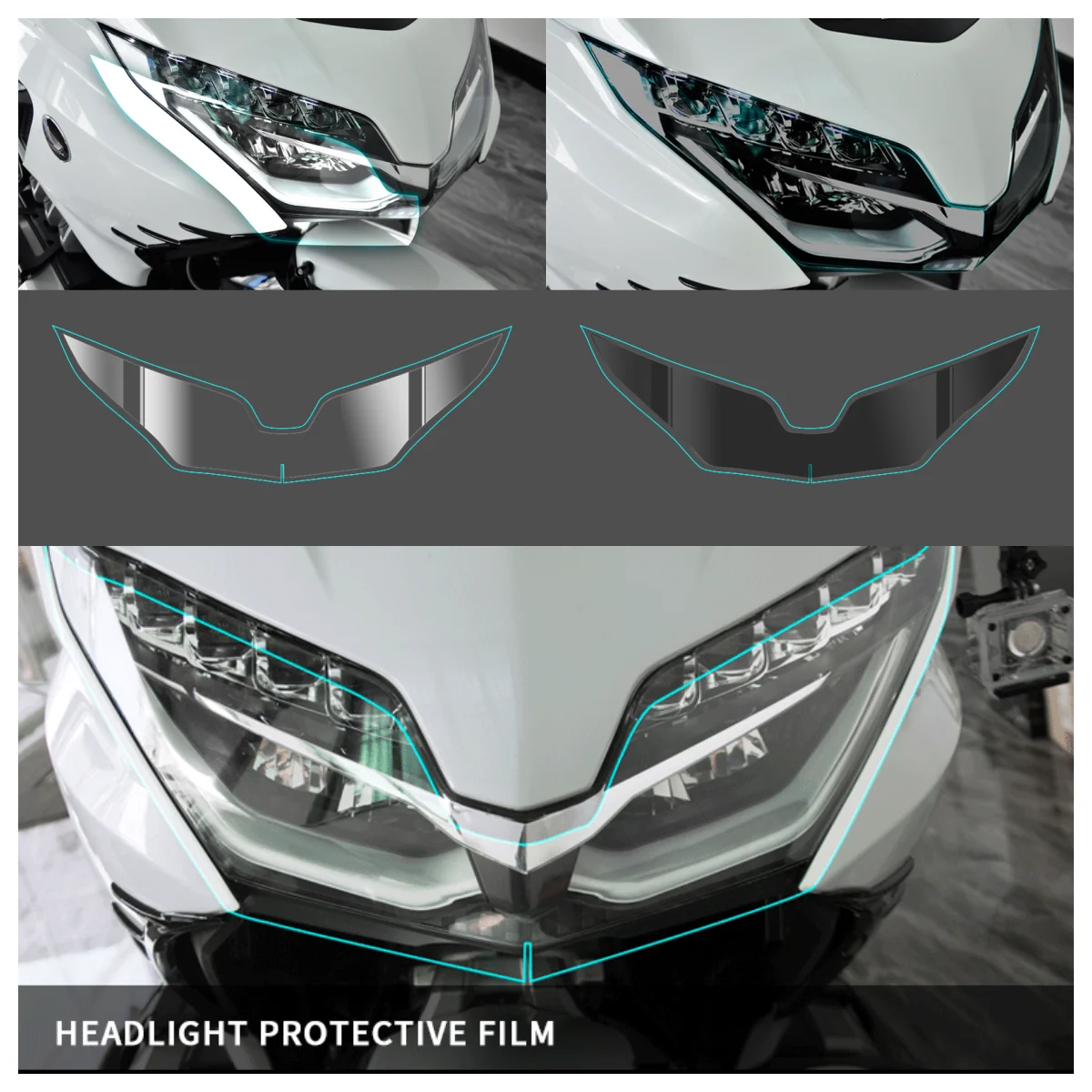 Фото Противоударная пленка для мотоциклов, защитный чехол для фары Honda Gold Wing 1800 GL1800, защита фар из гиалинового стекла 2018-2024 №1