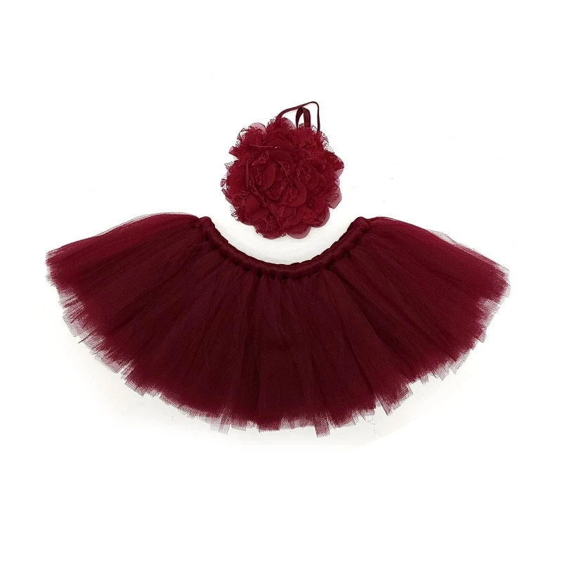 

2Pcs Newborn Photography Props Outfit Baby Tulle Tutu Skirts Pettiskirt Headband