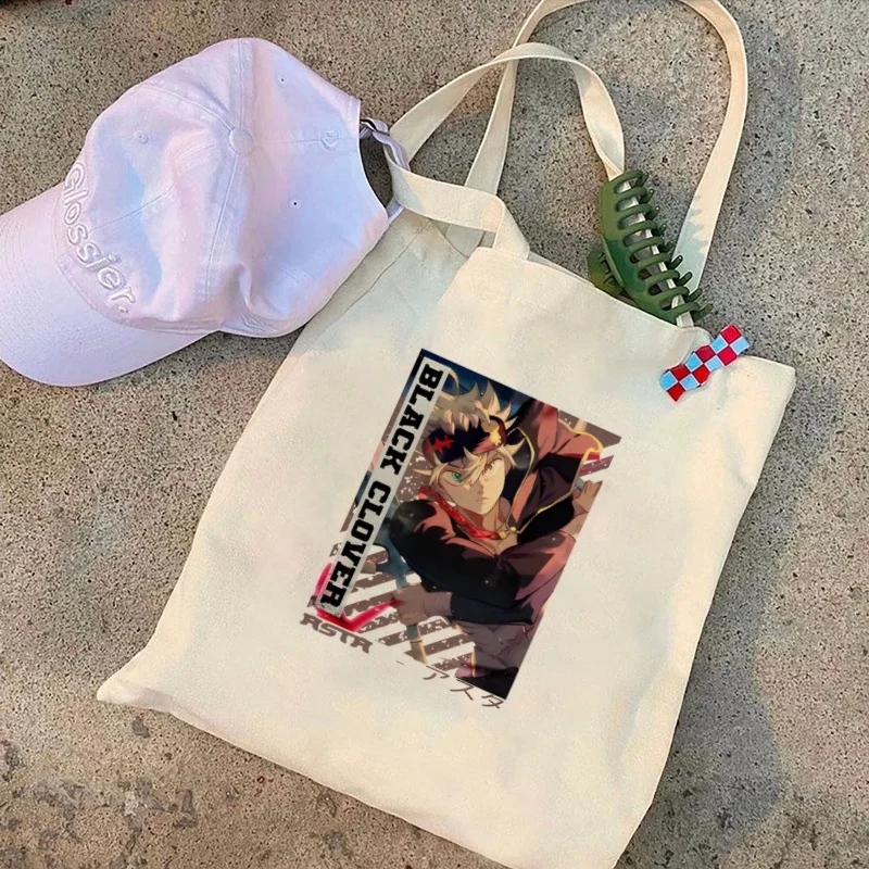Asta Yuno Yami Sukehiro Аниме Холщовая Большая Сумка Черный Клевер Простой Принт