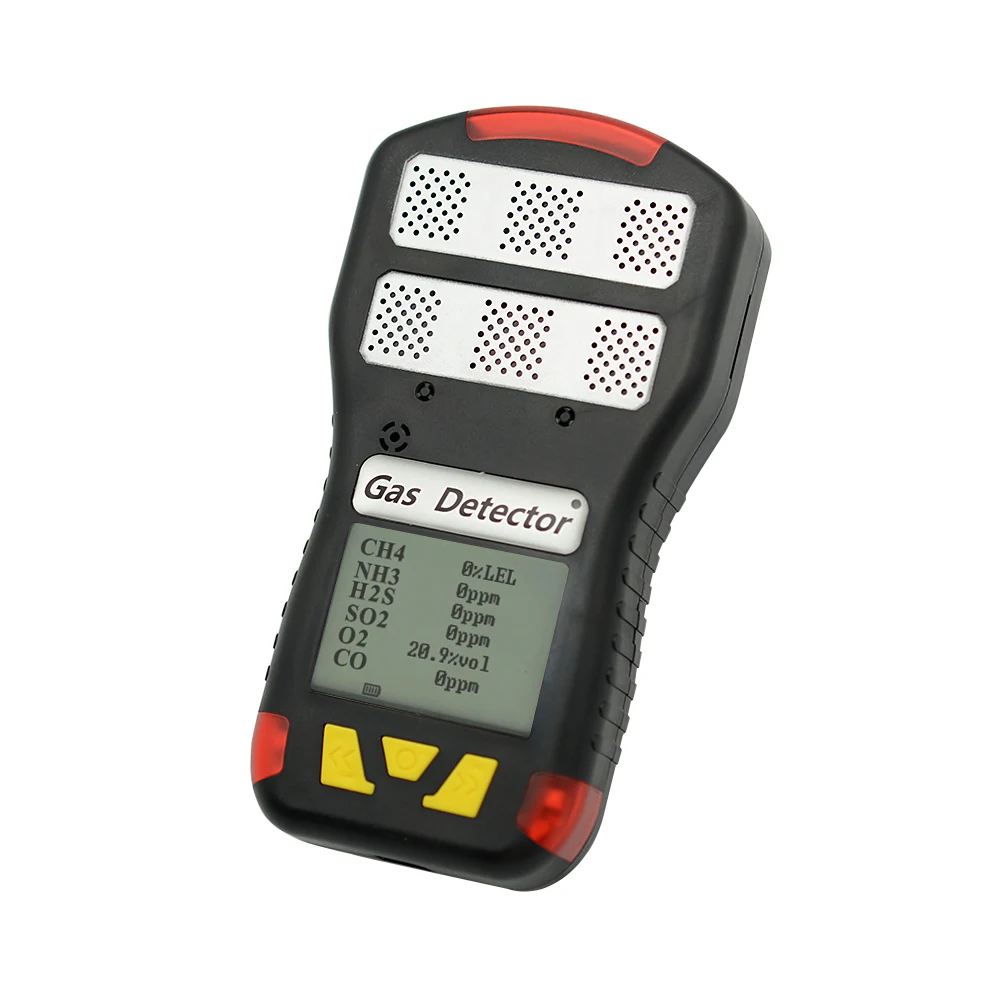 

CE ATEX Handheld multi gas detector 6 in 1 analyzer with alligator clip