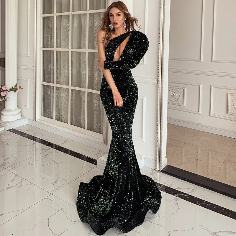 Luxury Party Elegant Dresses for Women 2022 Evening Prom Formal Long Clothes Sexy Sequin Cocktail Ceremony Birthday Maxi Outfits