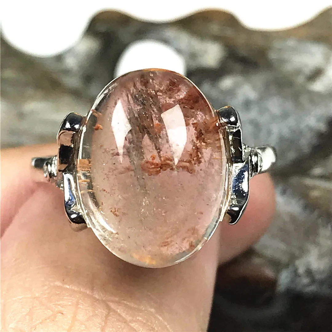 Кольцо с природным призраком Фантом кварц ювелирные изделия для женщин и мужчин