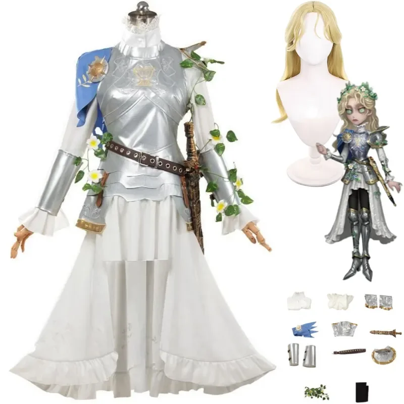 FC6Game Identity V Ada Mesmer Косплей Костюм Психолог Серебряный Рыцарь Длинная Ночь Qizhen